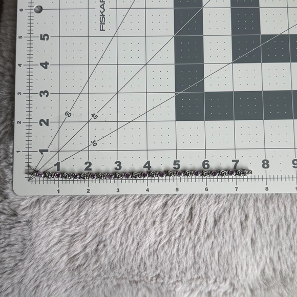 PAZ CREATIONS | Amethyst Sterling Silver Rose Bud Dainty Design Tennis Bracelet - Picture 11 of 11